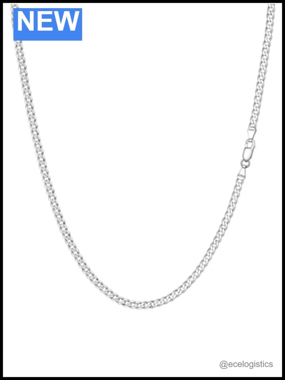 925 Sterling Silver Cuban Link Chain Necklace 24 inch